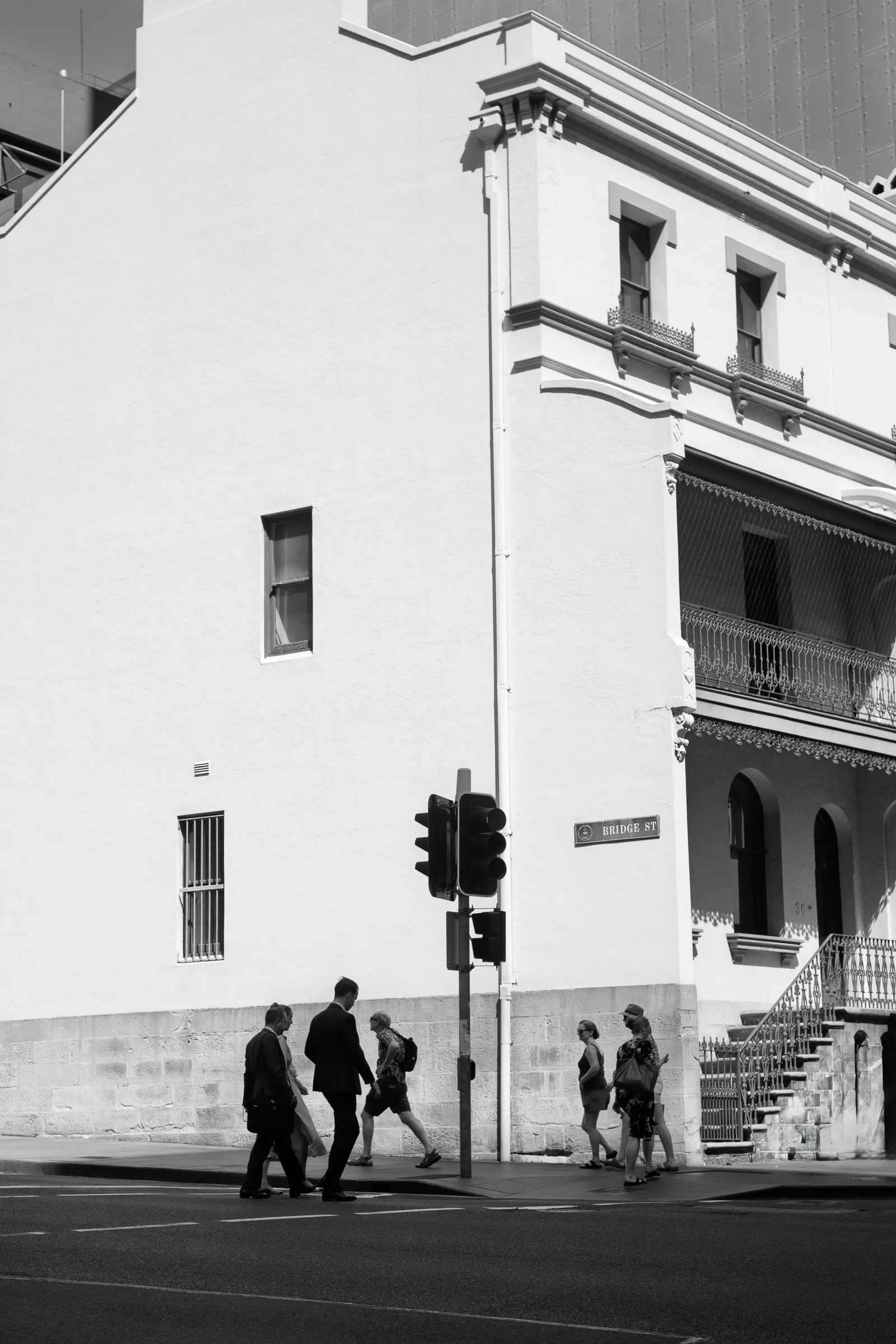 Street scene in bright light